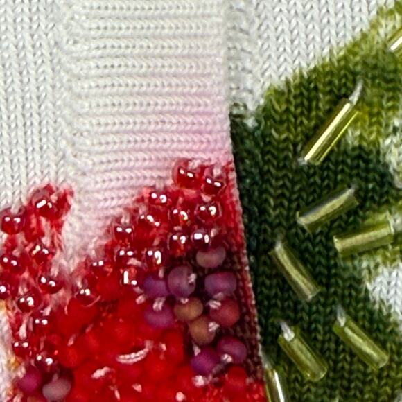 VERTIGO PARIS S Floral Beaded Sequined Cardigan Vibrant Abstract Y2K Art To Wear - Picture 12 of 16